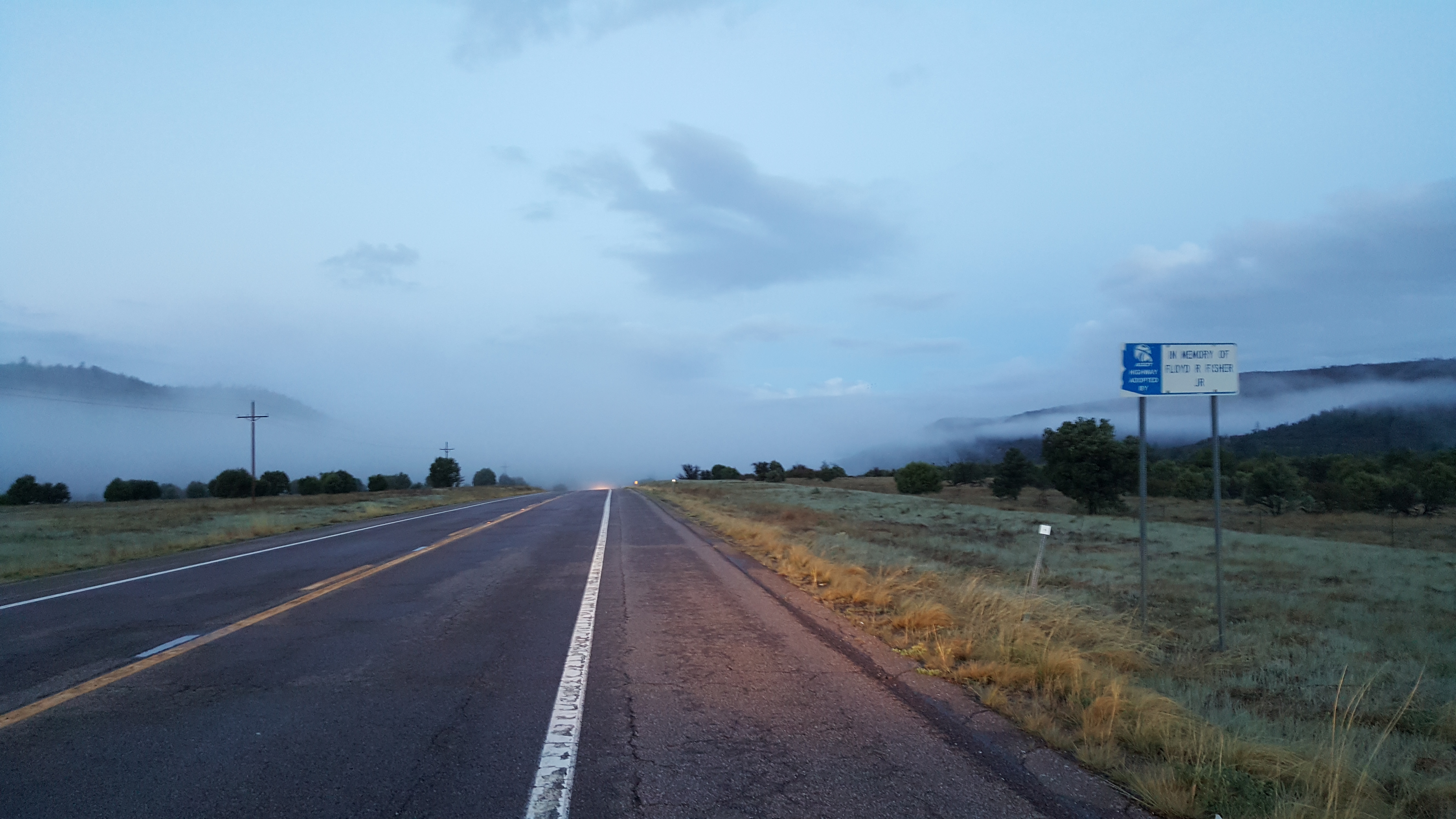 Arizona highway, clouds outside