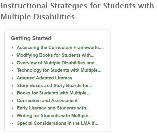 Instructional Strategies for Students with Multiple Disabilities