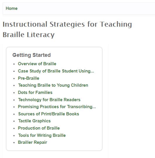 Instructional Strategies for Teaching Braille Literacy