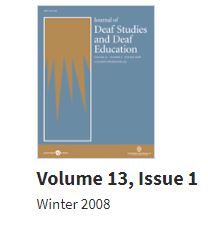 Blue Cover of the Journal of Deaf Studies and Deaf Education