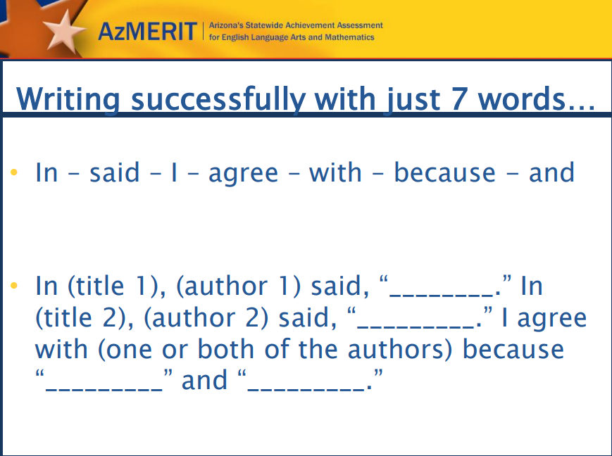 Webinar- Tips and Aids for Helping Students be Successful on the AzMERIT ELA Test