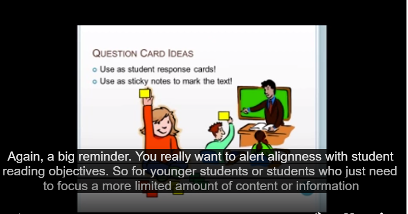 Slide from presentation, shows girl raising hand