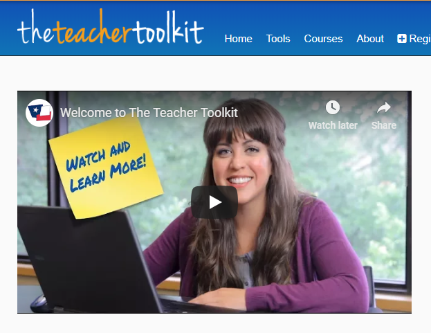 screenshot of a teacher sitting in front of a computer smiling