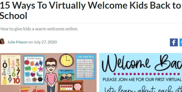 15 Ways To Virtually Welcome Kids Back to School