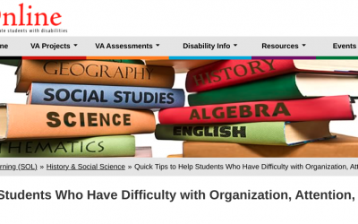 Quick Tips to Help Students Who Have Difficulty with Organization, Attention, and Memory