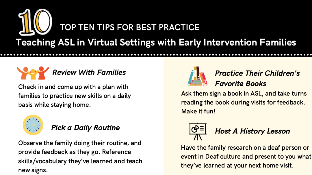 Top 10 Tips for Teaching ASL in a Virtual Setting with Early Intervention Families