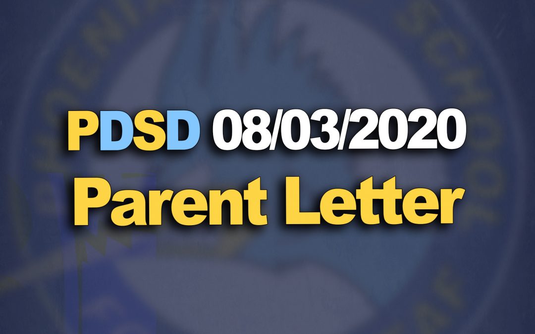 PDSD 08/03/2020 Parent Letter